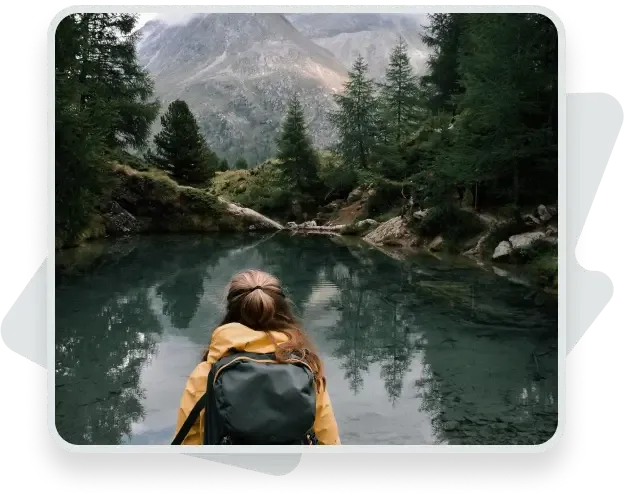 For Providers hero image of a person looking at a mountain creek